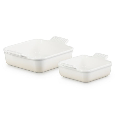 Le Creuset Set of 2 Baking Dishes 13 & 20 cm Meringue