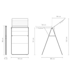Raft tharëse Brabantia HangOn 15 metra – E zezë mat