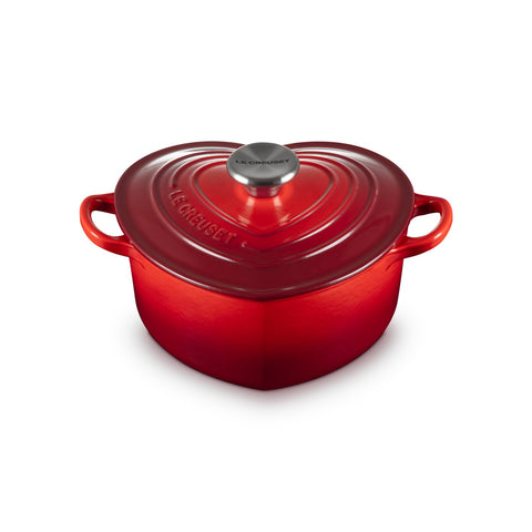 Le Creuset Heart Shaped Cast Iron Casserole Cerise 20 cm / 1.9L