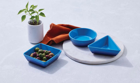 Set me 3 pjata tapas Le Creuset, ngjyrë blu