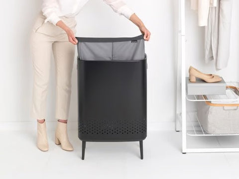 Brabantia Bo Laundry Bin Hi 2 x 45 Litre – Matt Black