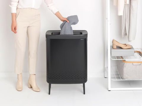 Brabantia Bo Laundry Bin Hi 2 x 45 Litre – Matt Black