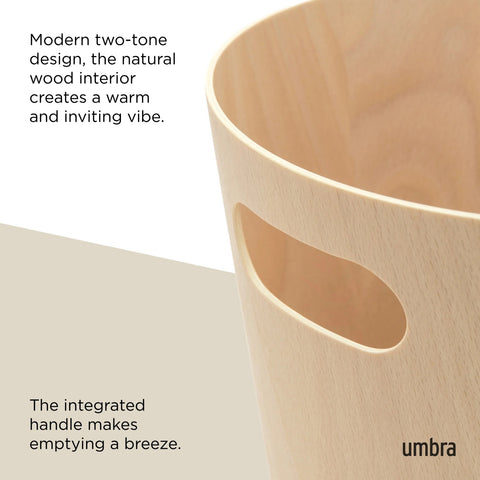 Umbra Woodrow Waste Bin Natural