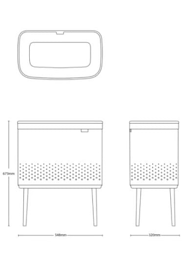 Brabantia Bo Laundry Bin 60 Litre – Matt Black