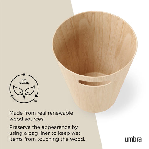 Umbra Woodrow Waste Bin Natural
