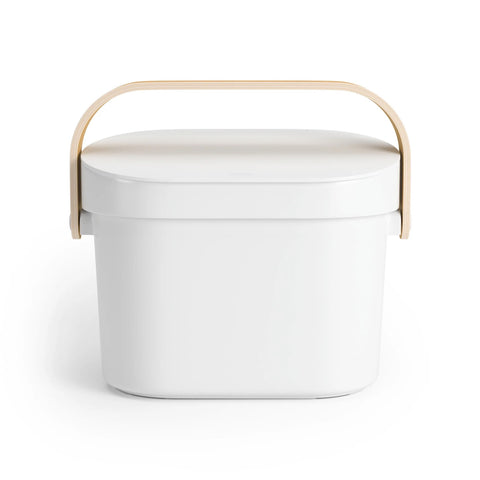 Umbra Bellwood Compost Bin White-Natural