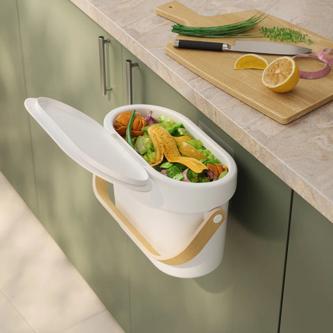 Umbra Bellwood Compost Bin White-Natural