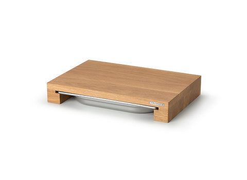 Continenta Oak Cutting Board with Stainless Steel Drawer 39 × 27 × 6 cm