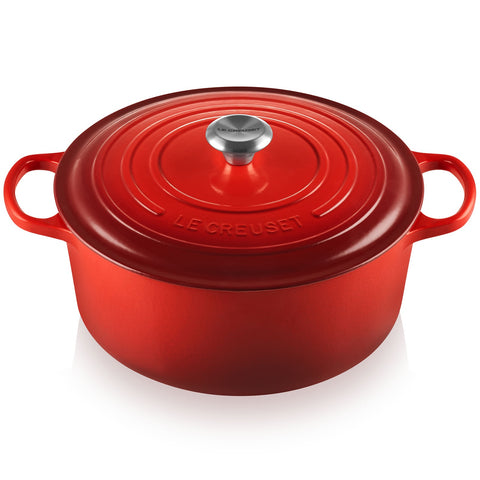 Le Creuset Tenxhere e Rrumbullakët prej Hekuri i Hekurt Qershi 30 cm / 8.1 L