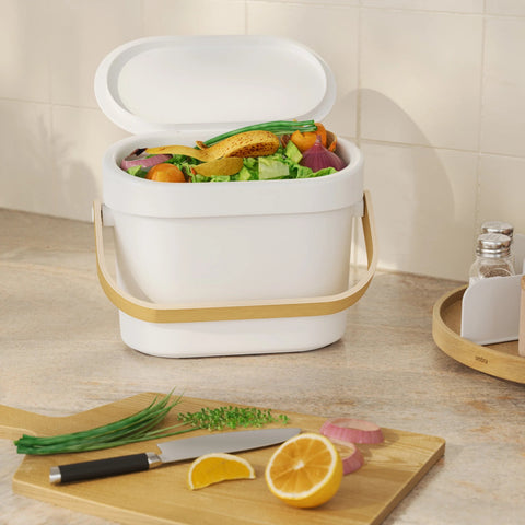 Umbra Bellwood Compost Bin White-Natural