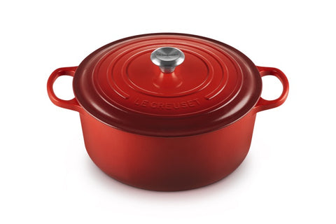 Le Creuset Tenxhere e Rrumbullakët prej Hekuri i Hekurt Qershi 30 cm / 8.1 L