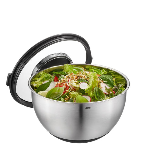 Gefu Set of Bowls with Splash Guard Lid MUOVO, 2-pieces
