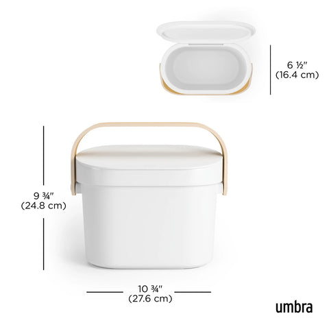 Umbra Bellwood Compost Bin White-Natural
