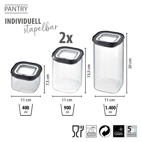 Gefu Food Storage Container Set PANTRY, 4 pieces