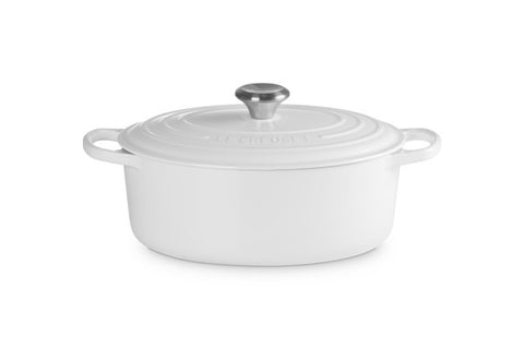 Le Creuset Cast Iron Oval Casserole White 29cm / 4.7L