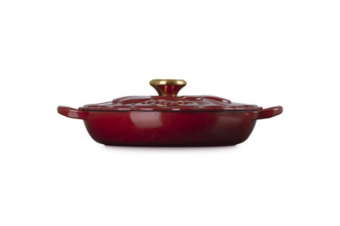Le Creuset Cast Iron Petal Shallow Casserole Garnet 26cm / 2.2 L