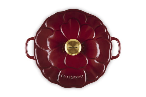 Le Creuset Cast Iron Petal Shallow Casserole Garnet 26cm / 2.2 L