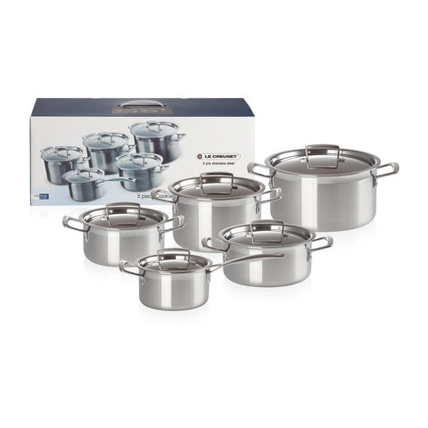 Le Creuset 3-Ply Stainless Steel 5 Piece Cookware Set