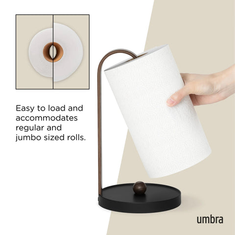 Umbra Bellwood Paper Towel Holder Black/Walnut
