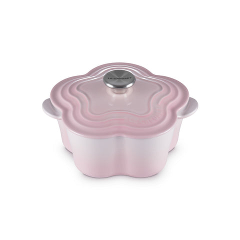Le Creuset Cast Iron Flower Casserole 20cm, 2 L – Shell Pink