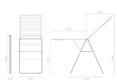 Brabantia HangOn Drying Rack 25 Metres – Matt Black