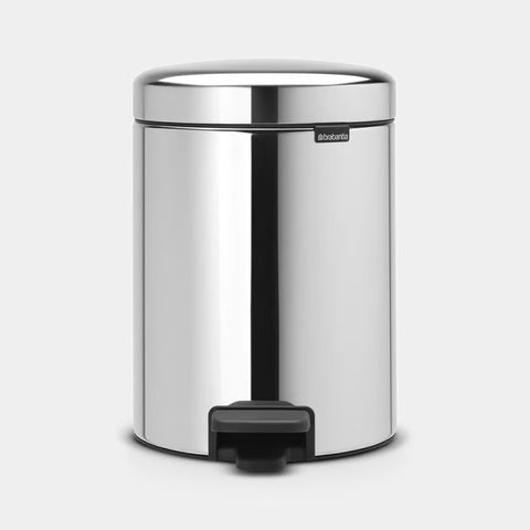 Brabantia NewIcon Pedal Bin 5L Brilliant Steel