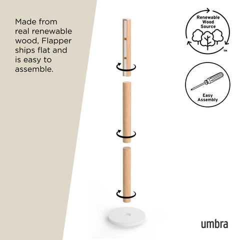 Umbra Flapper Coat Rack White-Natural
