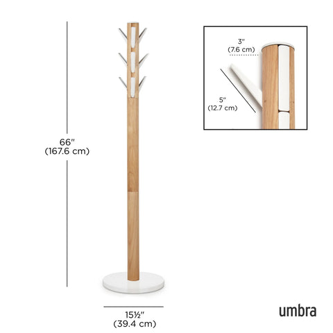 Umbra Flapper Coat Rack White-Natural