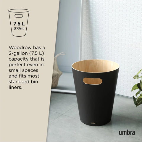 Umbra Woodrow Waste Bin 7.5 L