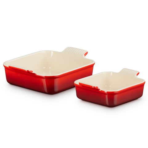 Le Creuset Set of 2 Baking Dishes 12 & 20 cm Cerise