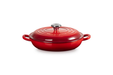Le Creuset Cast Iron Shallow Casserole 22 cm, 1.4 L Cerise