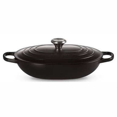 Le Creuset Cast Iron Oblong Matt Black 31 cm, 3.4 L