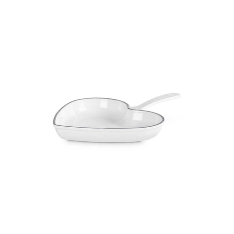 Le Creuset Cast Iron Heart Skillet - White