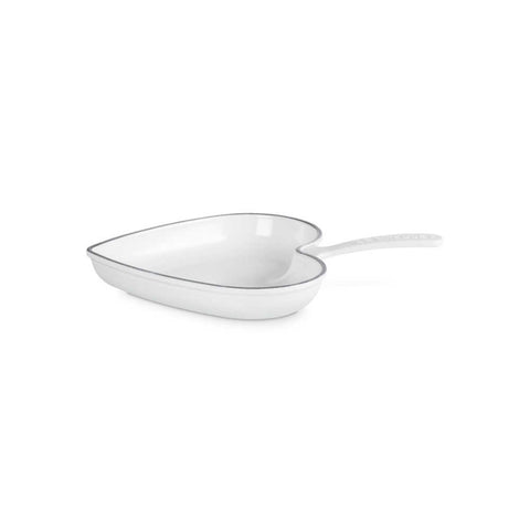 Le Creuset Cast Iron Heart Skillet - White