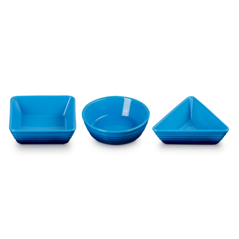 Set me 3 pjata tapas Le Creuset, ngjyrë blu