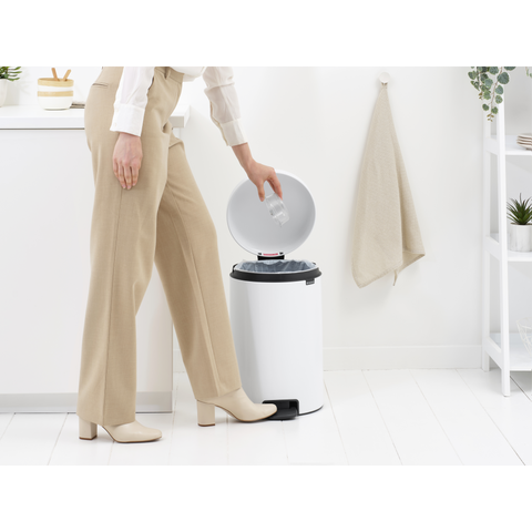 Brabantia NewIcon Pedal Bin, 20 L - White