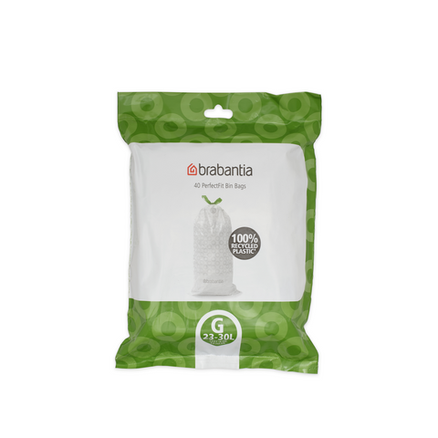 Brabantia PerfectFit Bin Bags, Code G, 23-30L, Pack of 40