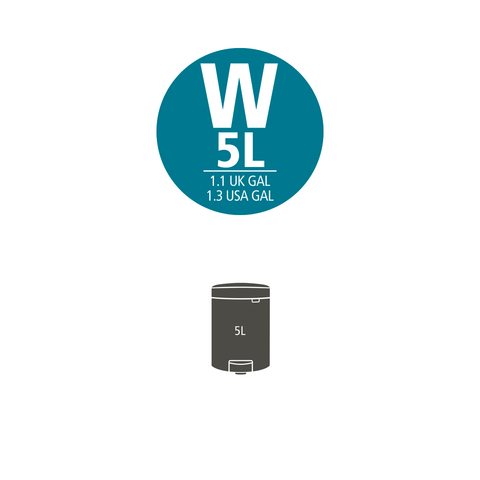 Brabantia PerfectFit Bin Bags, Code W, 5L, Pack of 40