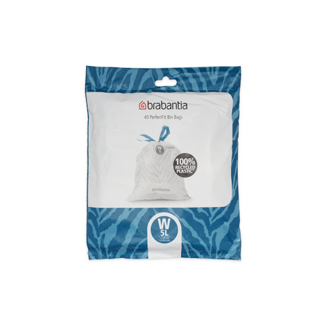 Brabantia PerfectFit Bin Bags, Code W, 5L, Pack of 40