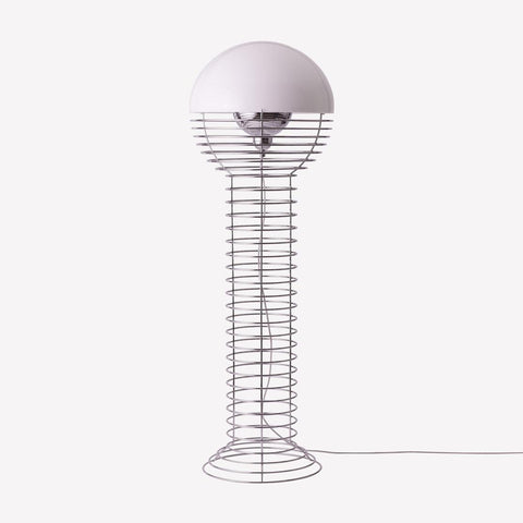 VERPAN Verner Panton Wire Floor Lamp Ø40 with White Shade