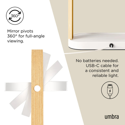 Umbra Bellwood Vanity Mirror - White-Natural